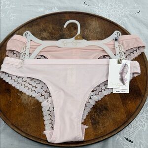 Jessica Simpson Underwear 2 Pairs Wm Medium Blush Pink Lace Panties NEW